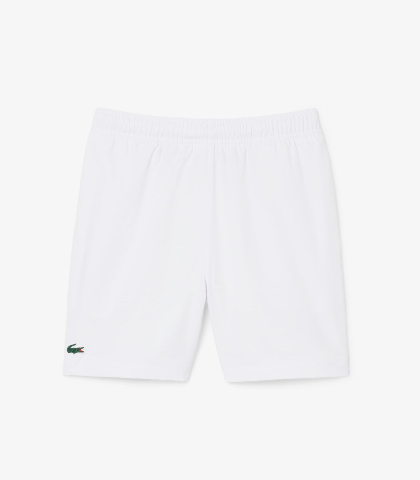 Shorts Lacoste GJ0829 bianco unisex bambino - taffetà a rombi, vita elasticizzata, tasche laterali, taglie 8A-16A