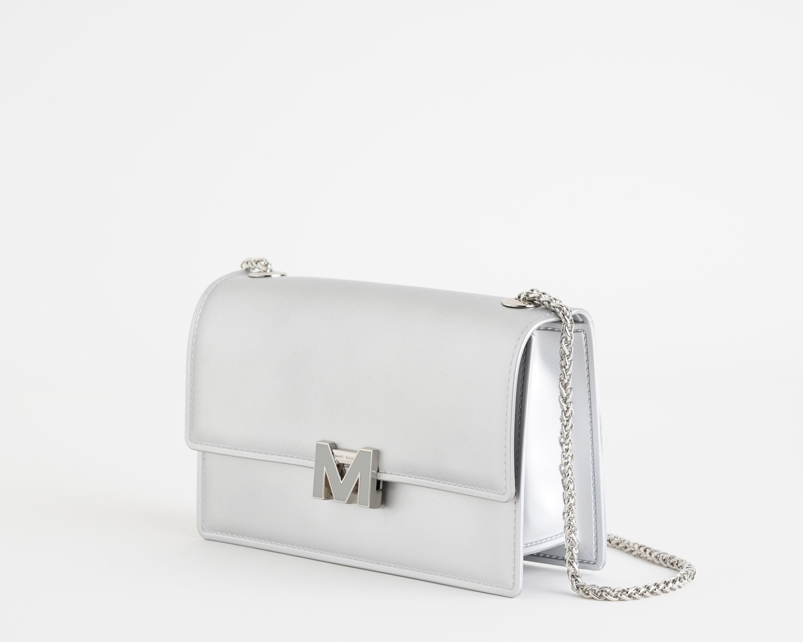 Borsa a spalla Marc Ellis Supermee M Silver – Vista laterale