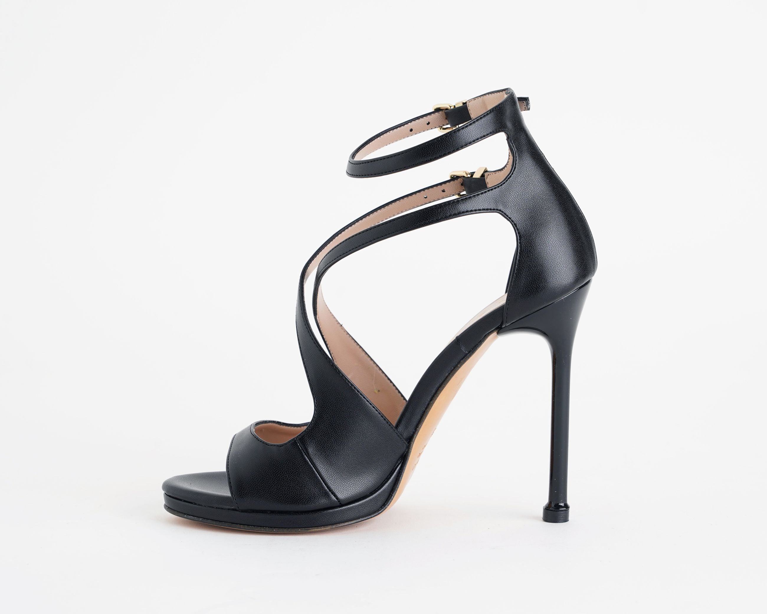 Sandalo alto ALBANO 5592 Nero donna – nappa con doppio cinturino