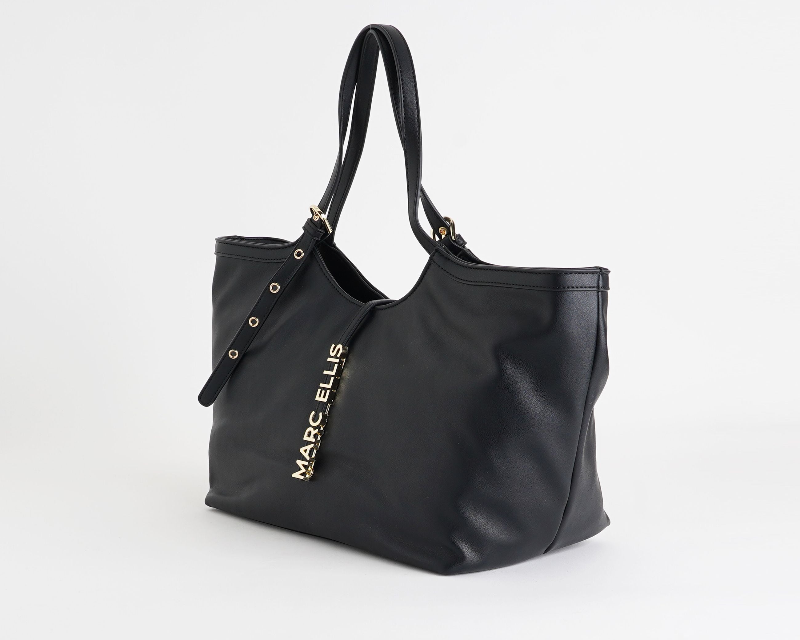 Borsa Marc Ellis Scarlett Macro Black/Gold - Visione Laterale