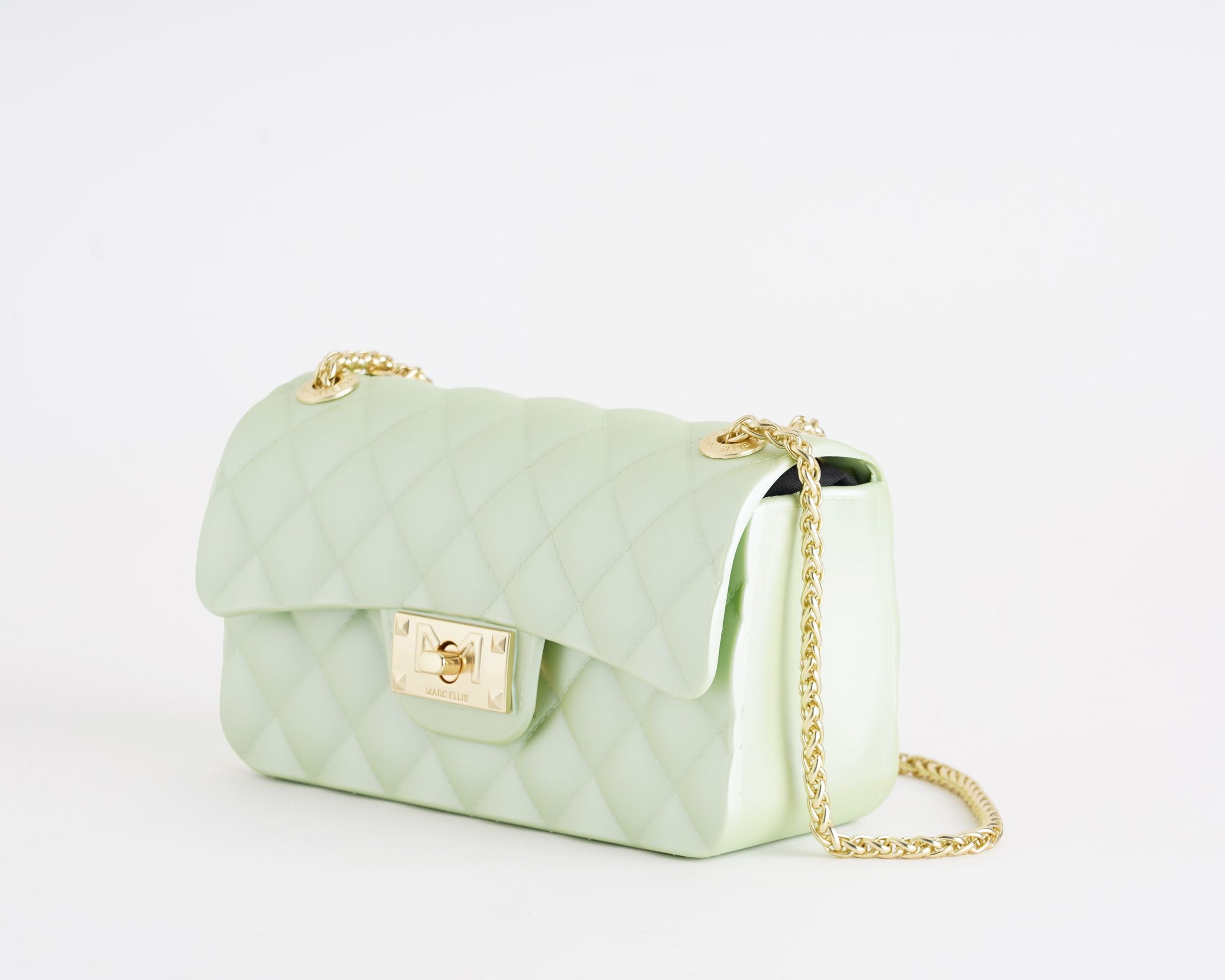 Borsa a spalla Marc Ellis Flat Falcon XS Donna Soft Green Matt Gold - Vista laterale
