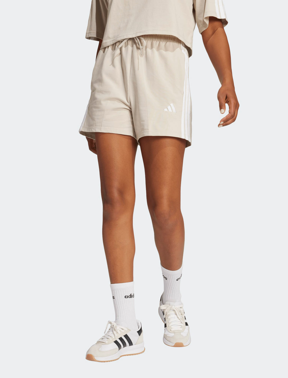 Shorts Adidas W 3S Sj Sho JE1195 Wonder Alumina donna vista frontale
