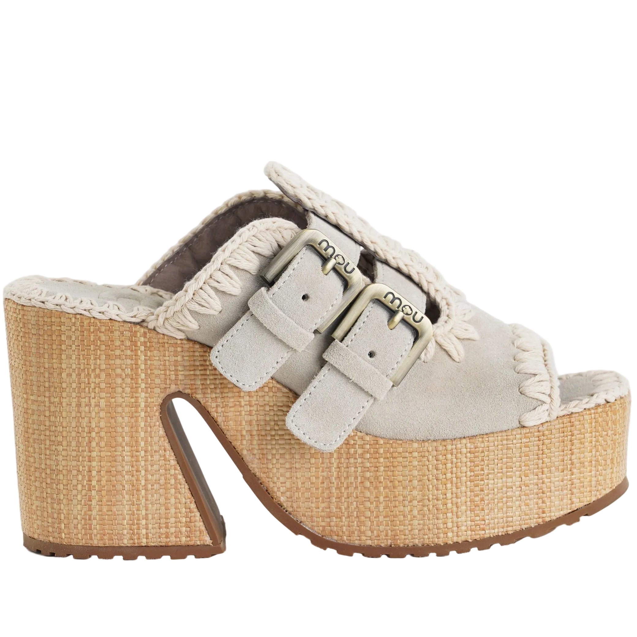 Sandalo alto Mou Raffia Platform Two-Buckles MU.SW721001A Donna