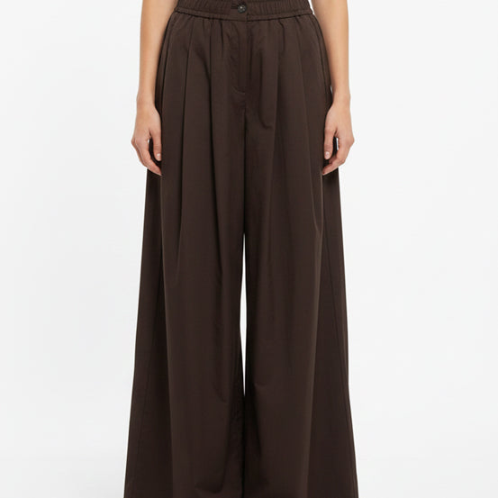 Pantalone Ampio in Popeline Vicolo TAB1888 Moro