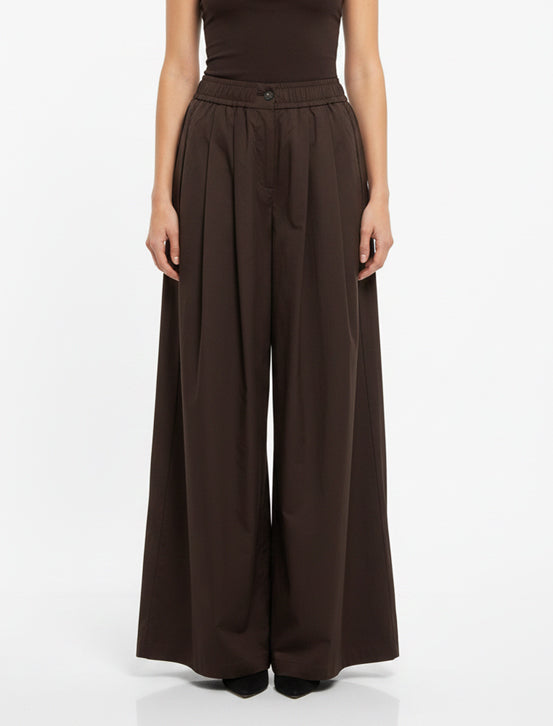 Pantalone Ampio in Popeline Vicolo TAB1888 Moro