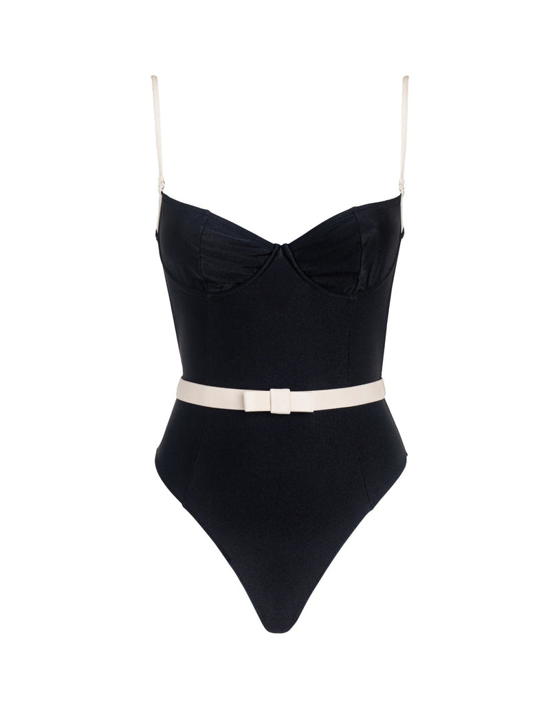 CINDY ONEPIECE ISABEL BEACHWEAR Black/Almond
