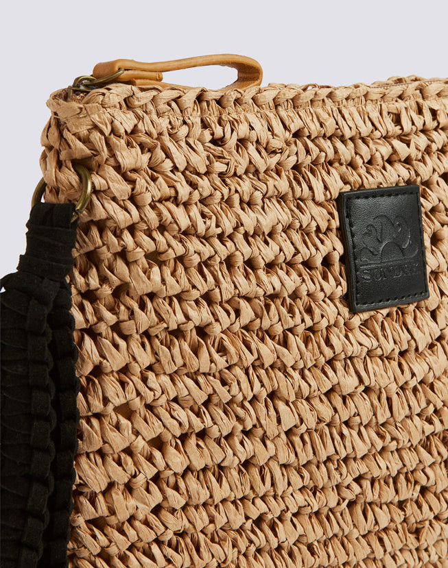 Mini Borsa in paper straw Sundek AW740ABPA100 Tan