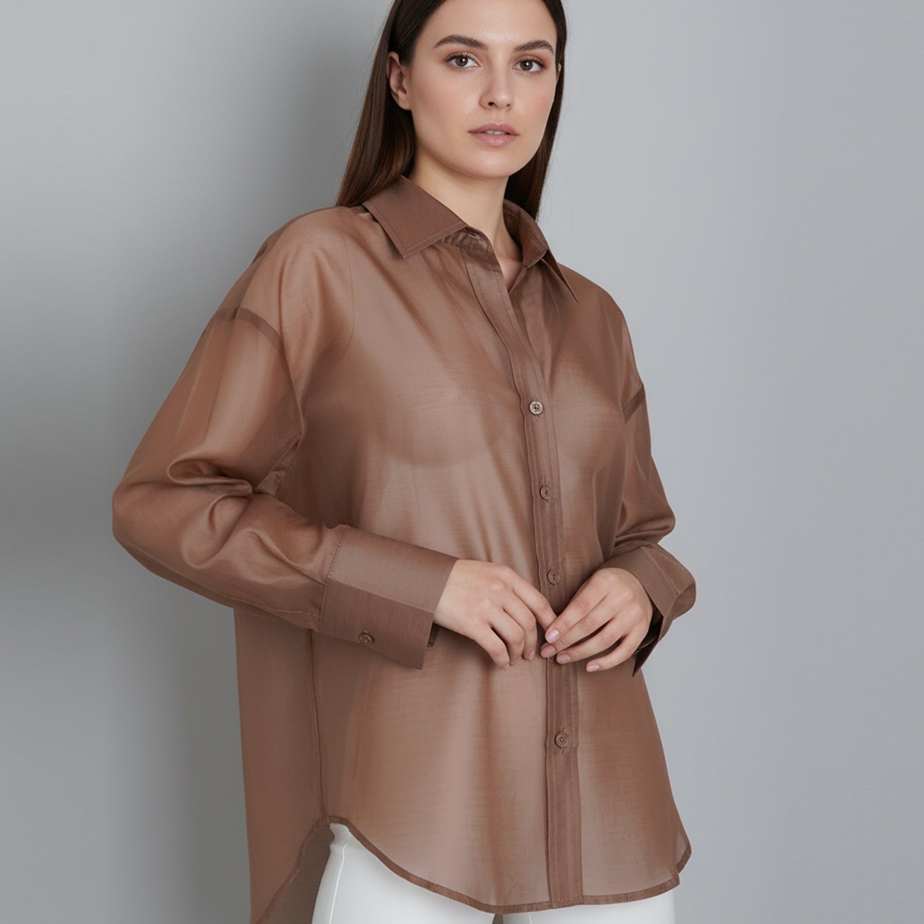 Camicia Anonyme Tencel Summer Shirt P26SB238 Nut