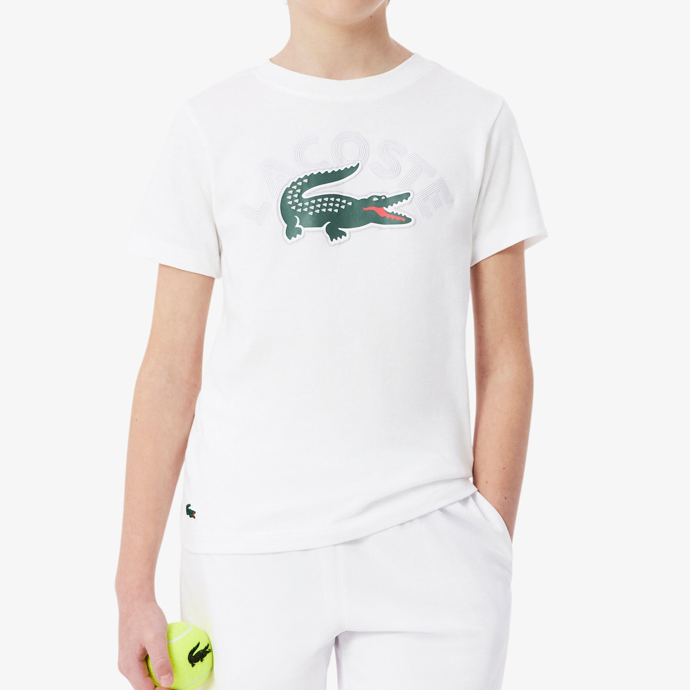 T-Shirt con stampa Lacoste 947297-W8L Unisex bambino