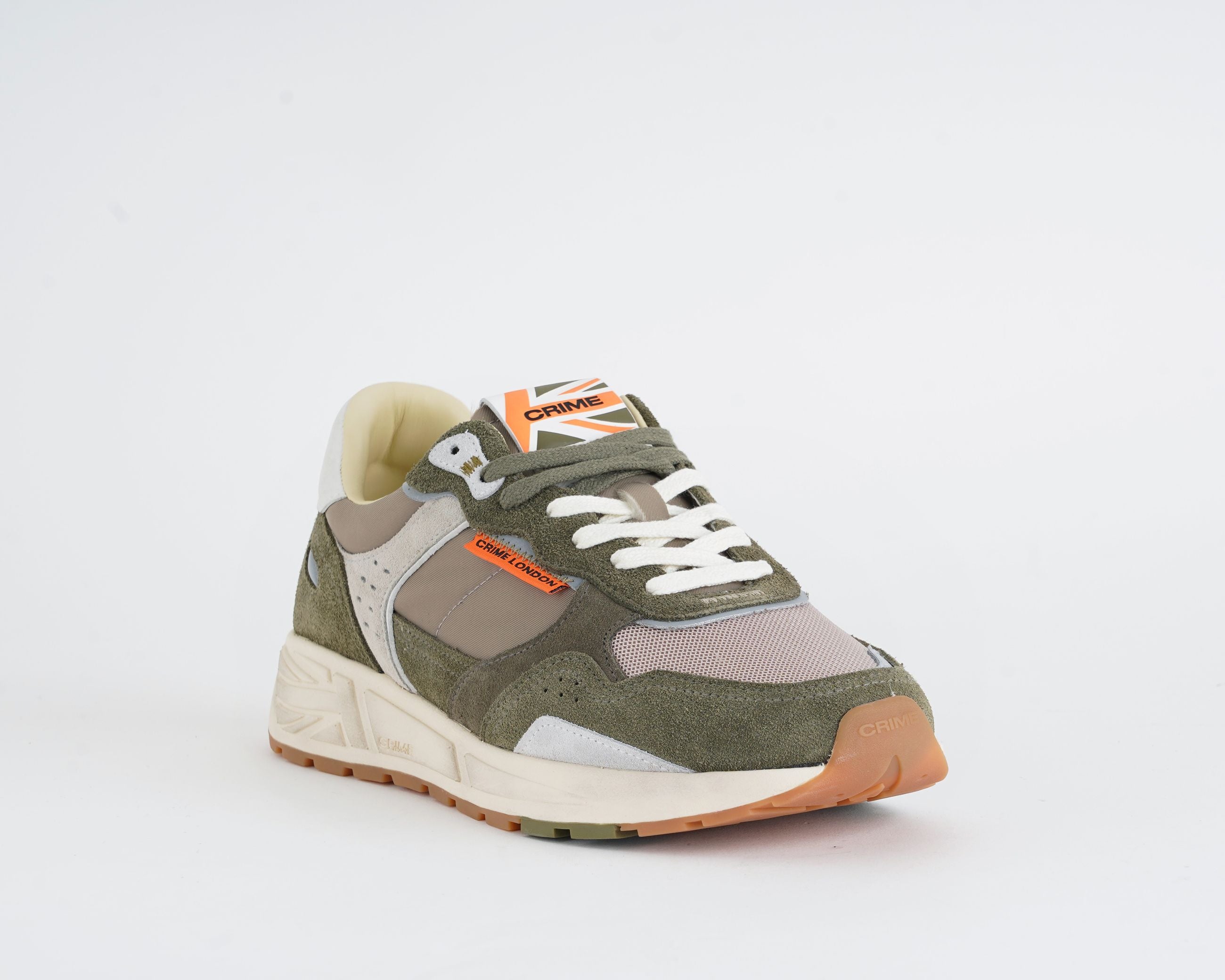 Crime London Rush 19603PP8.80 – Sneakers uomo Beige/Verde Toast Brown
