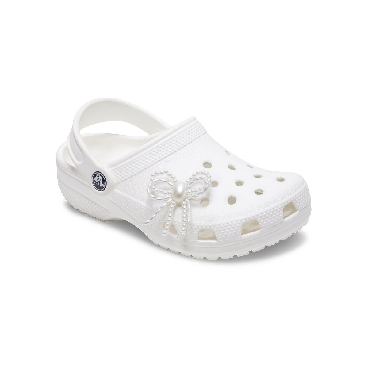 Jibbitz Crocs White Pearl Beaded Bow CR.5437 JIB bianco perla multicolore - Charm fiocco accessori scarpe Crocs unisex