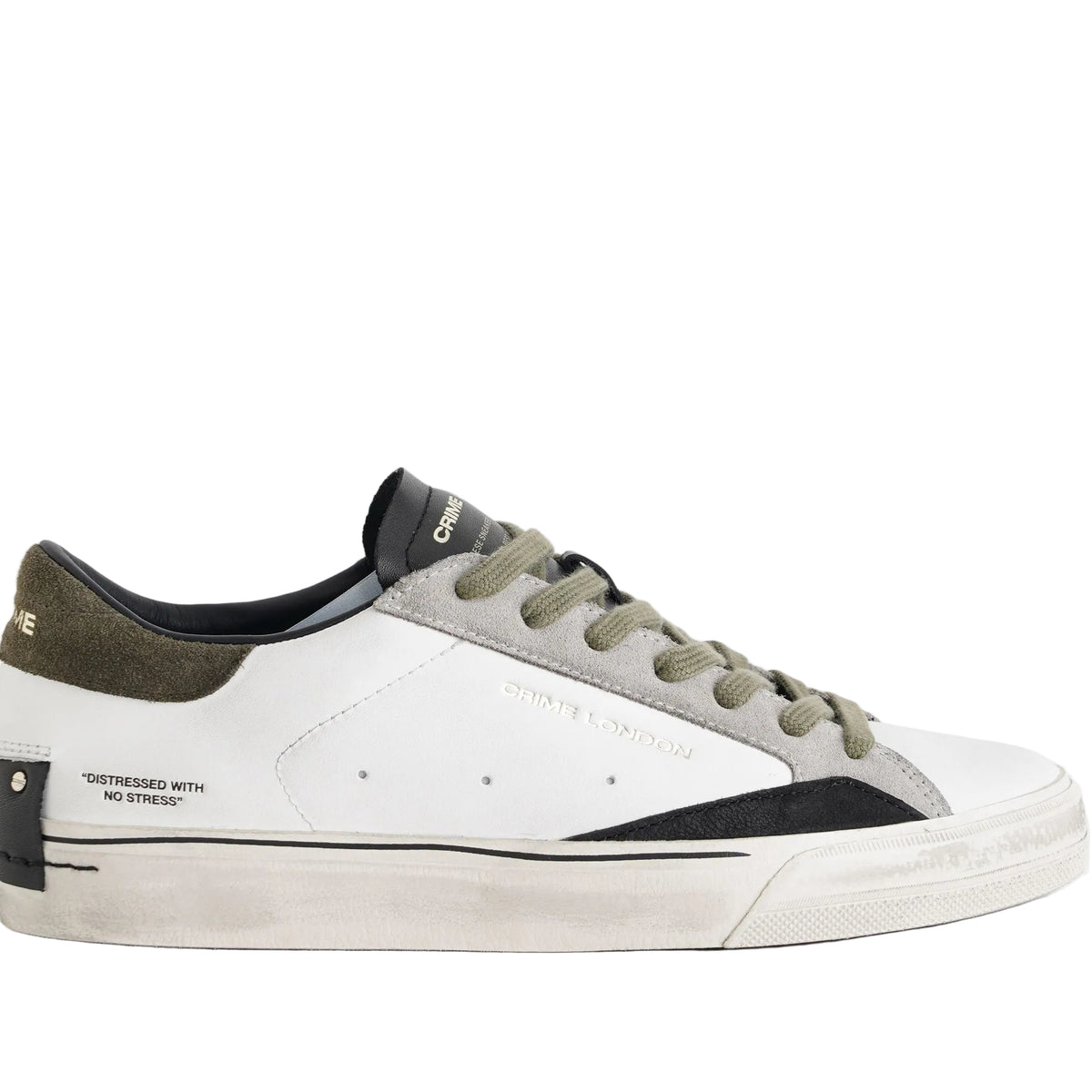 Sneakers Crime London Distressed 2.0 Light Green 10054AA9 White Uomo