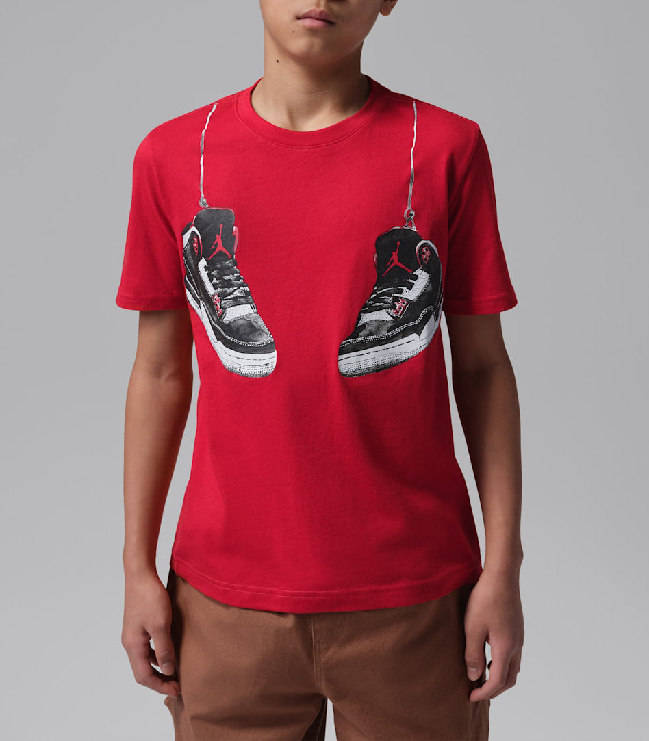 Jordan Hanging AJ3 T-Shirt Gym Red 95F483-R78 – T-shirt bambino unisex grafica Air Jordan 3