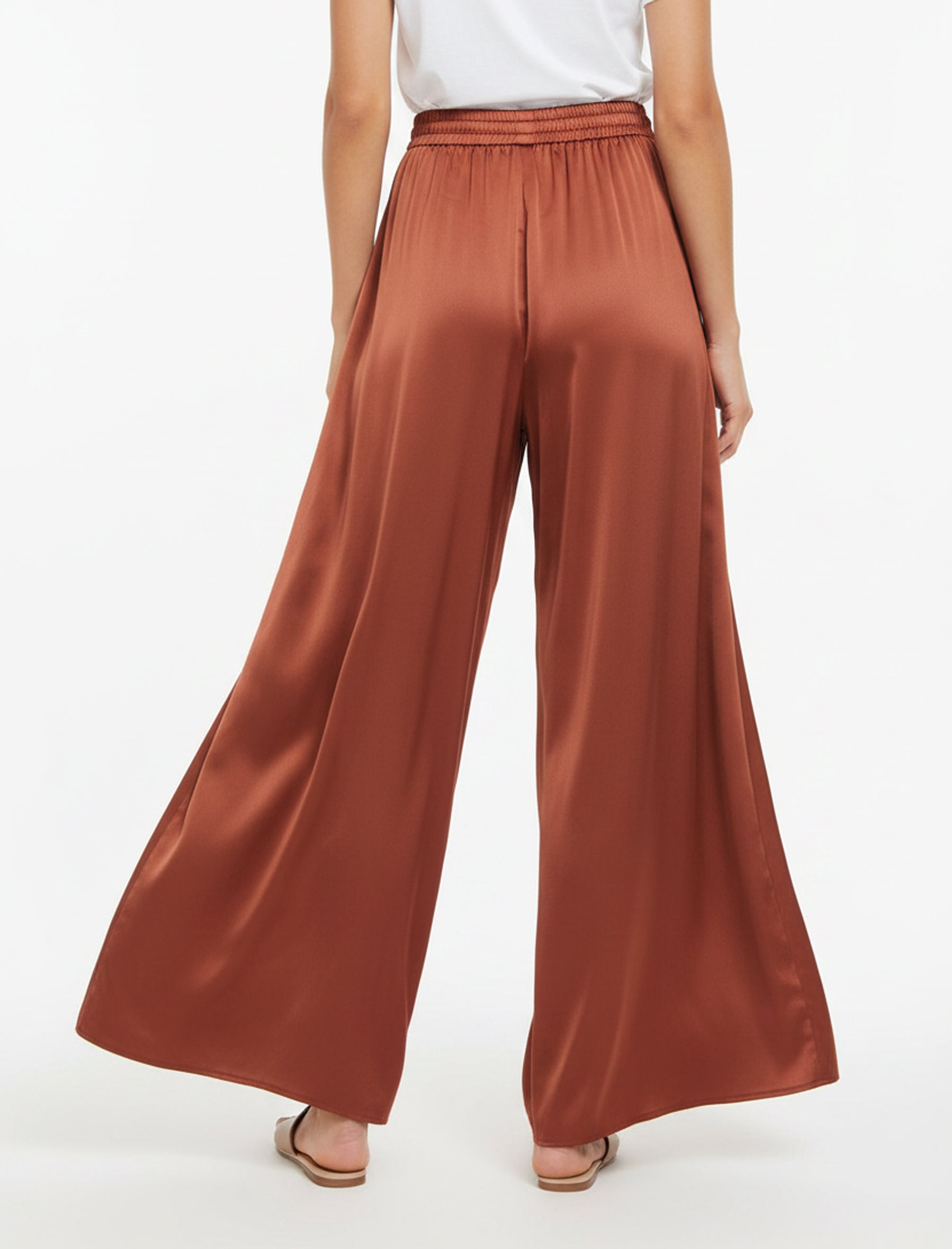 Pantaloni Anonyme in raso viscosa P76ST232 Brick