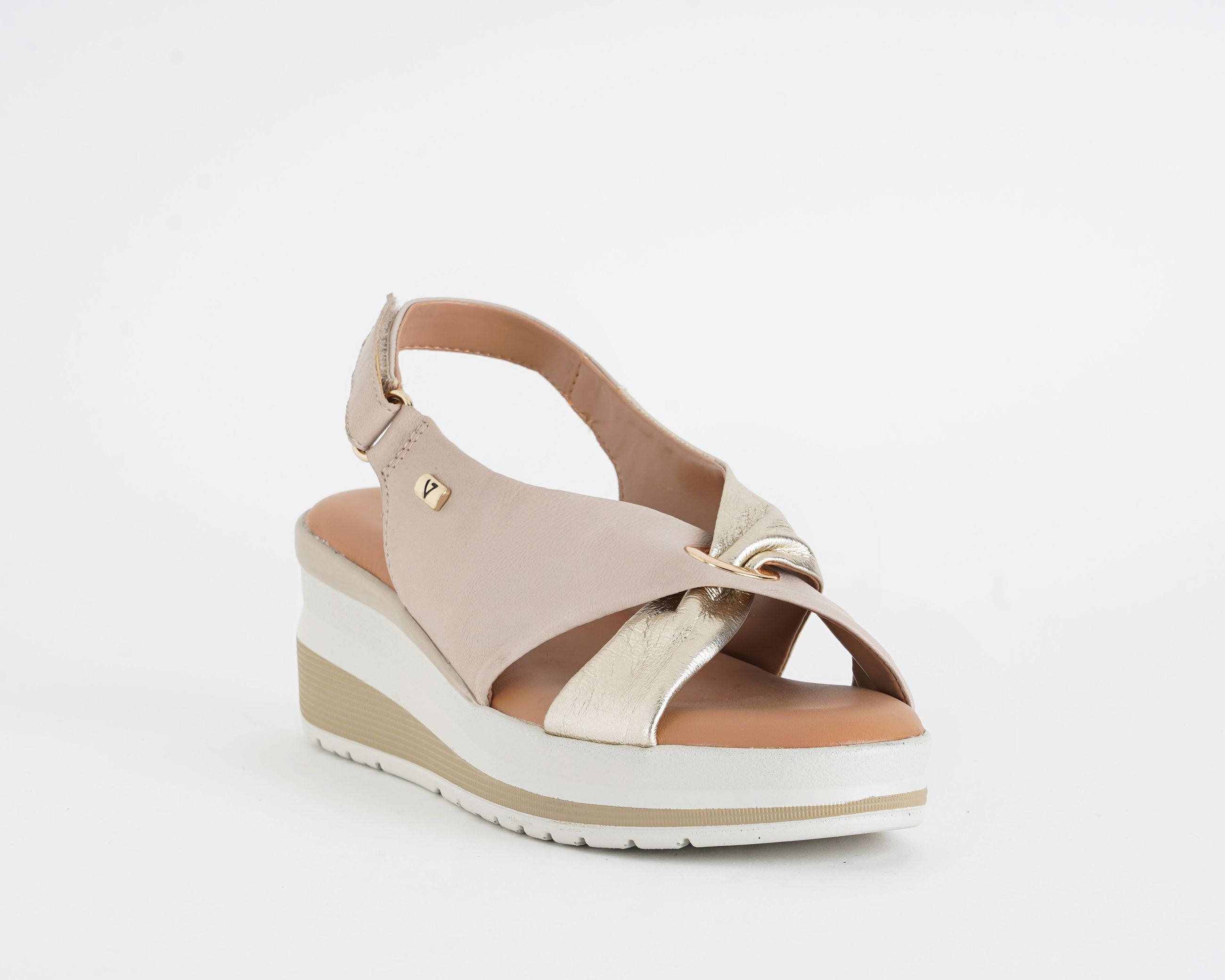 Sandalo alto VALLEVERDE VGI320W SAND - nappa, zeppa 55 mm, donna