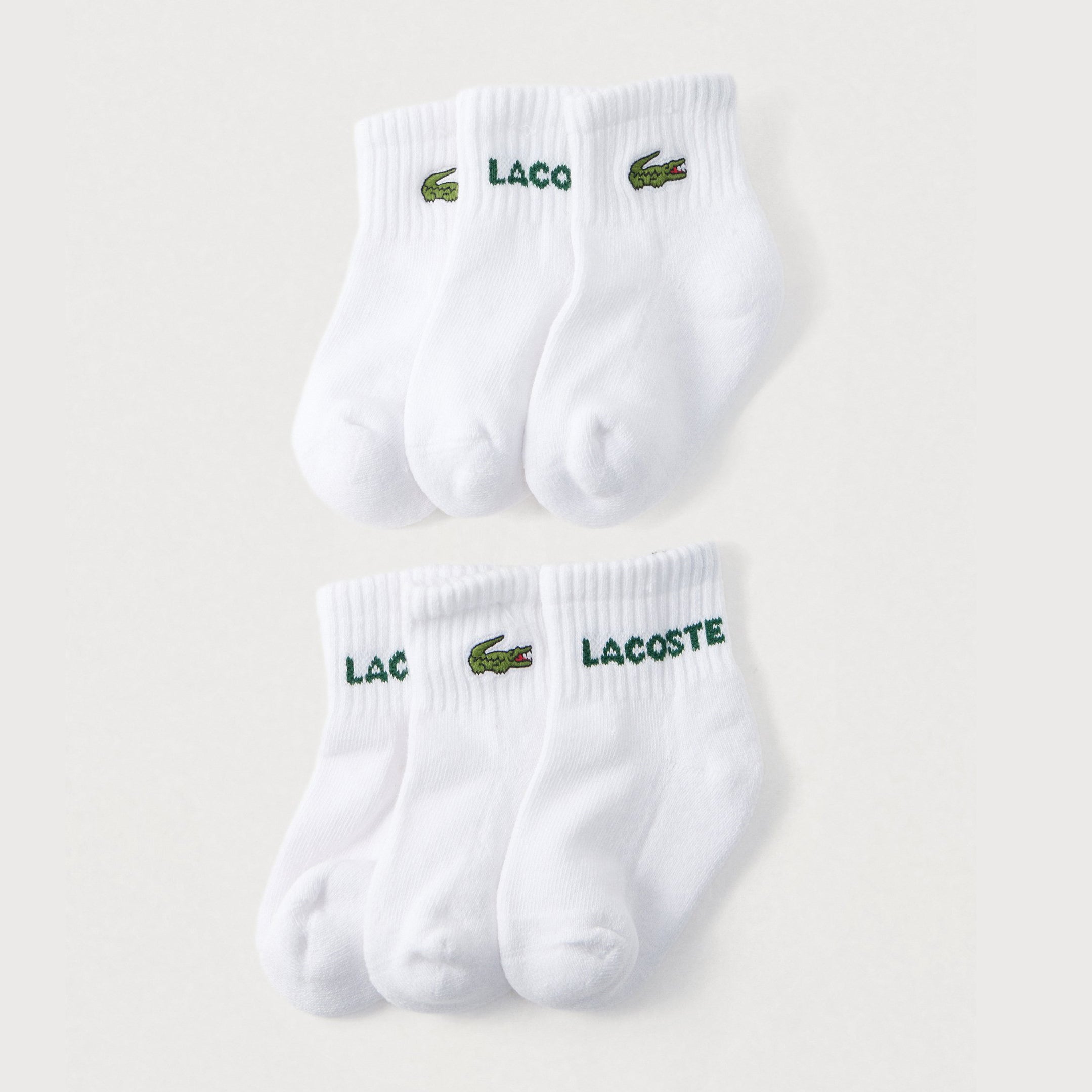 Clazini Lacoste Lchn 6Pk Cottob Quarter Sock B46512-W8L Unisex Bambino