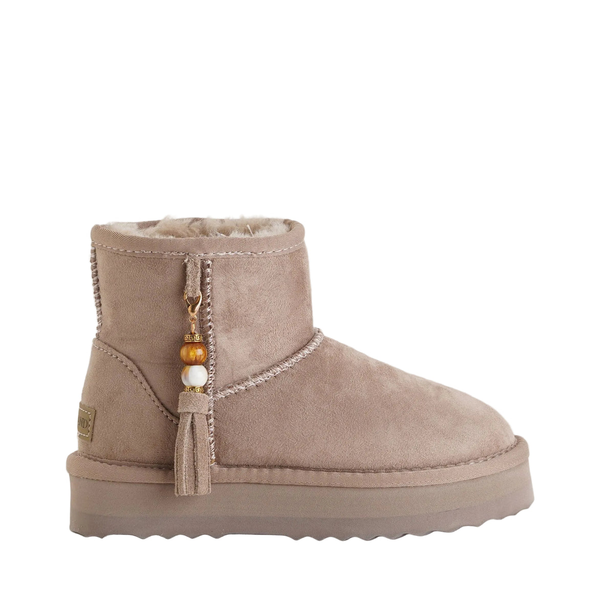 Stivaletto con zeppa e nappina Grunland 0058 Taupe Bambina