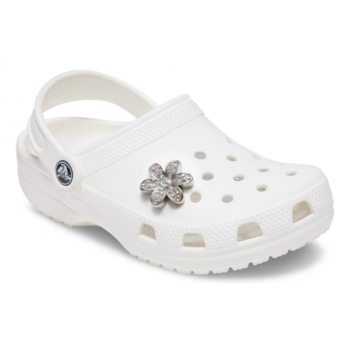 Jibbitz Crocs Silver Monochrome Daisy CR.4240 JIB argento monocromatico - Charm margherita accessori scarpe Crocs unisex