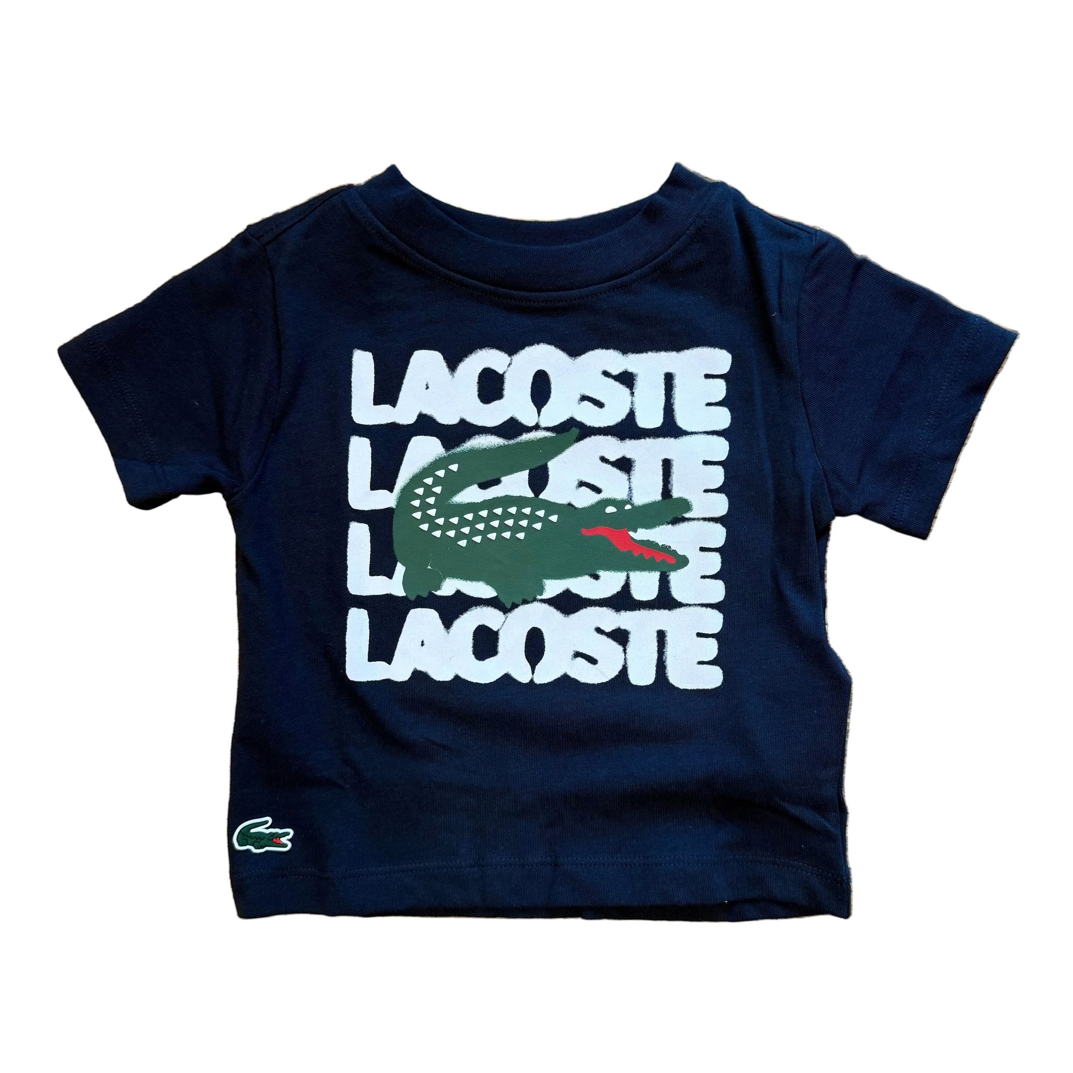 T-Shirt Lacoste Sprayed Logo Word 847298-UGW Blu Unisex Bambino
