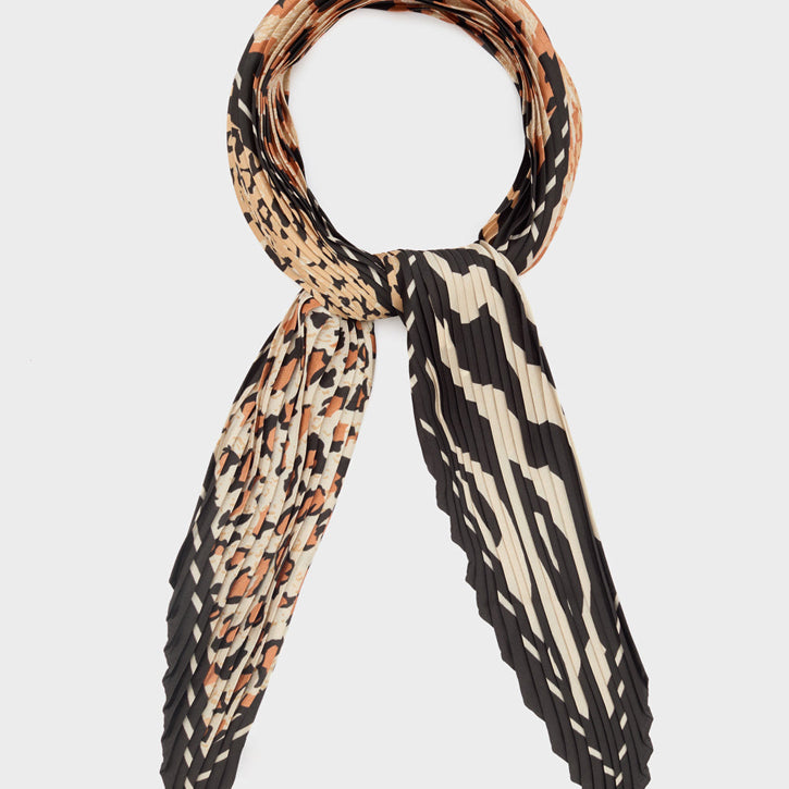 Foulard NALI' Animalier Mix Plisse BOSC0162 Nero Donna