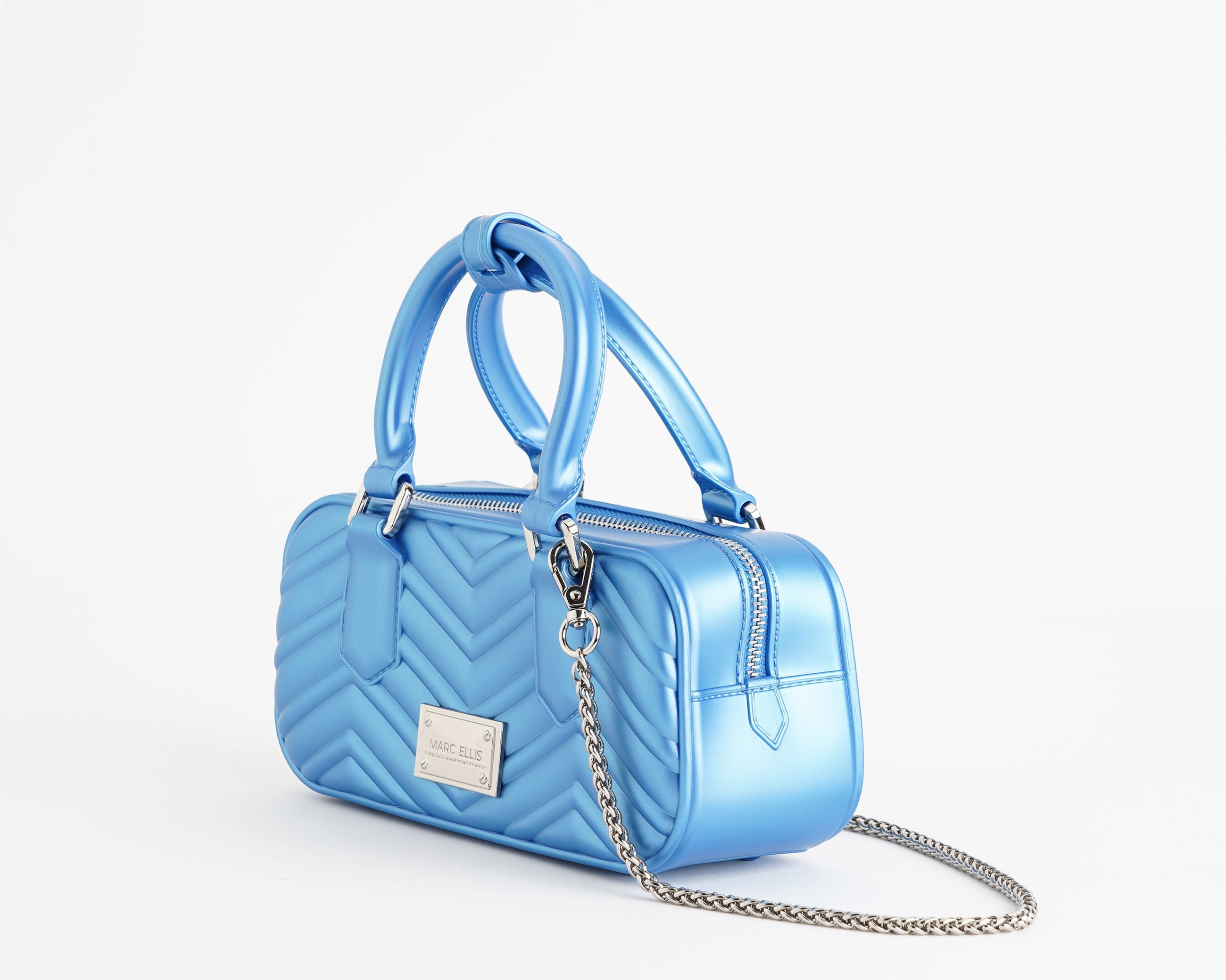 Borsa a mano Marc Ellis Flat Soho 26 Donna Sky Bloom Silver - Vista laterale