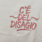 VICOLO RAB0278 t-shirt ricamo "C'è del Disagio" bianco rosa