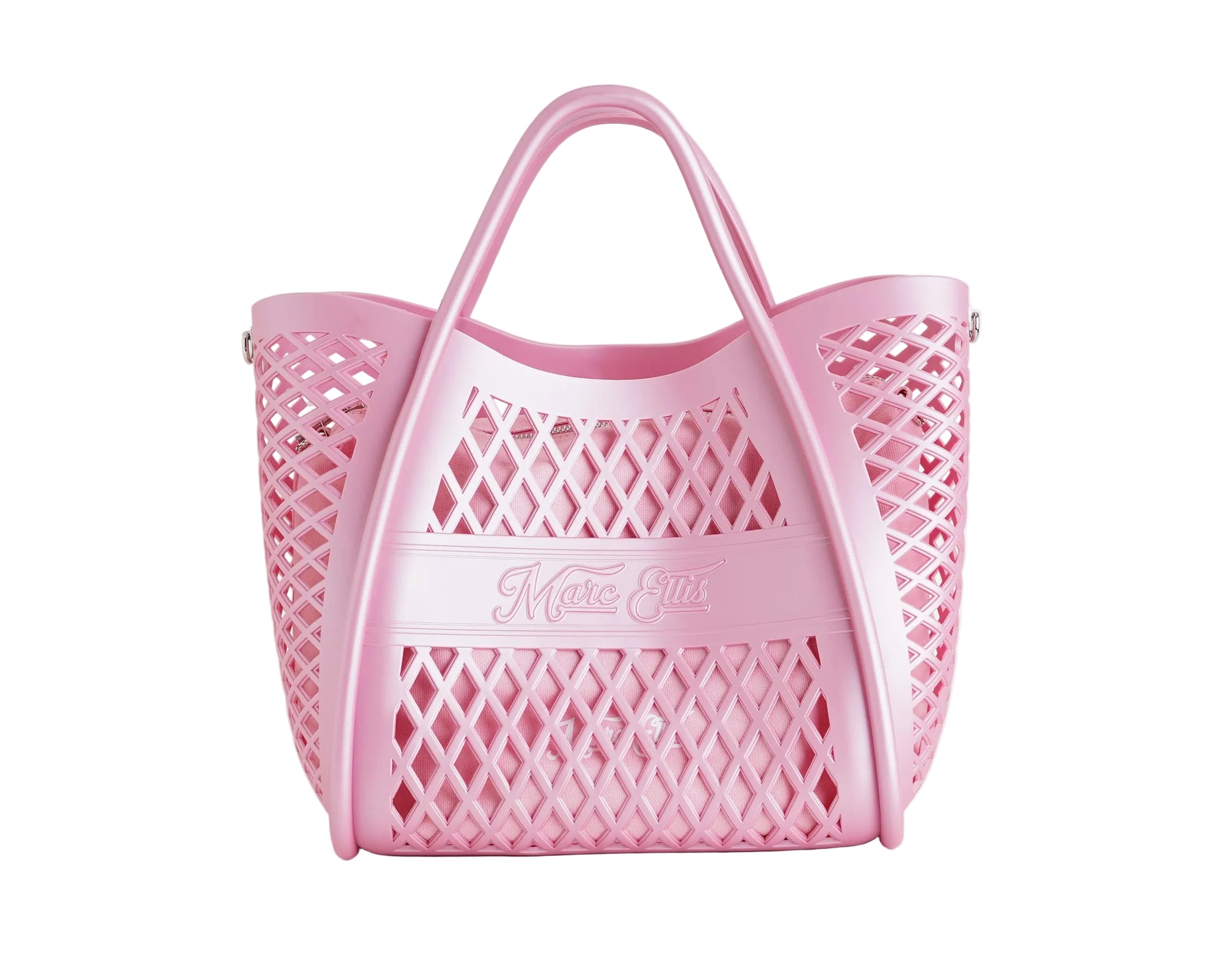 Borsa a mano Marc Ellis FLAT BASKET M Donna Cashmere Rose Silver - Vista frontale