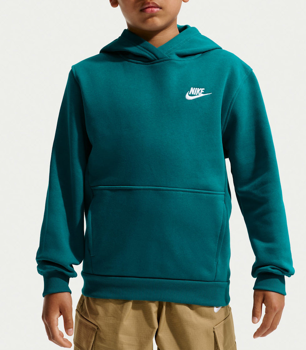 Felpa con cappuccio Nike Sportswear Club Fleece FD3000-372 Bright Spruce/White Unisex bambino