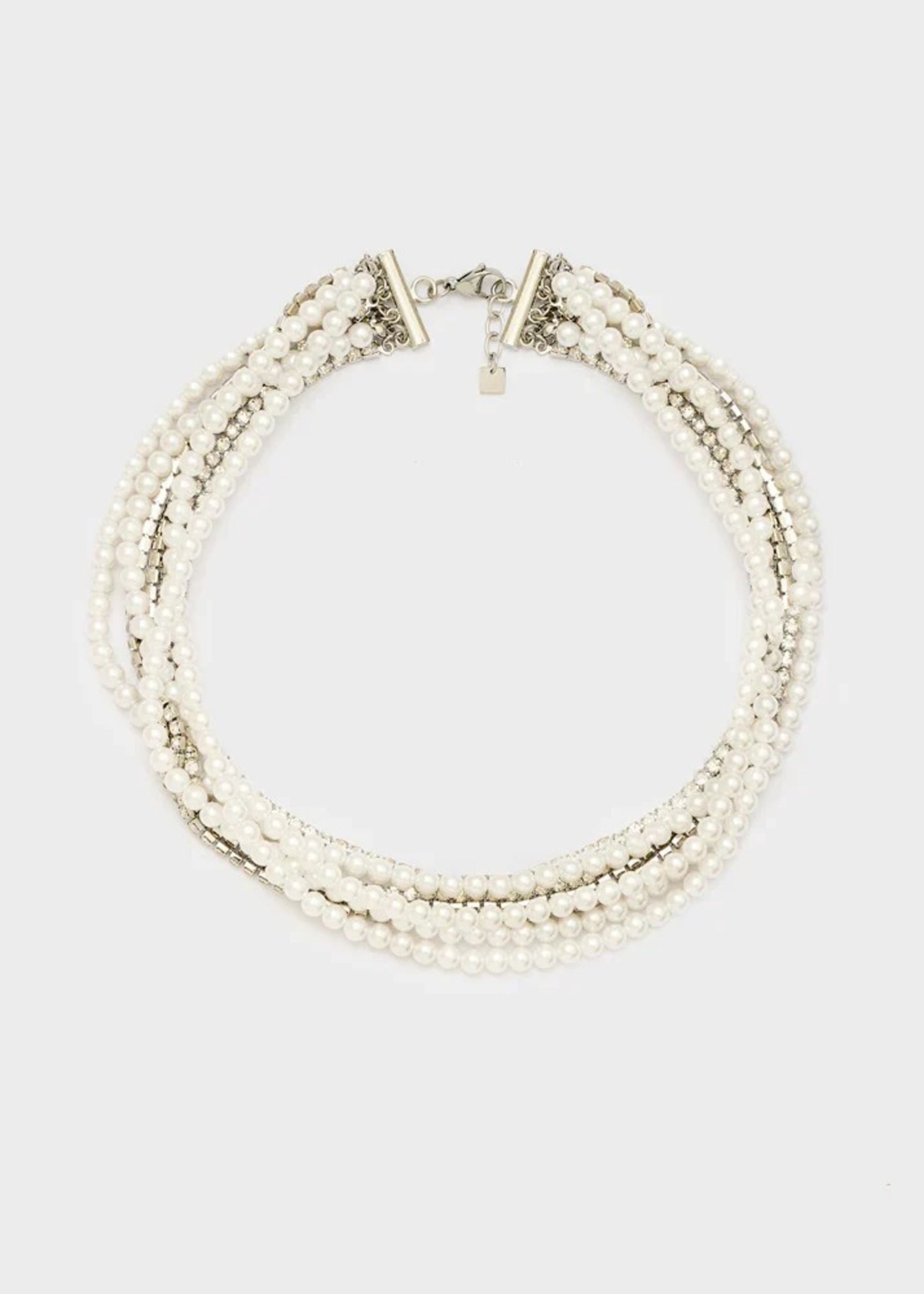 Collana Nalì Emi EMCL1295 Bianco/Argento Donna