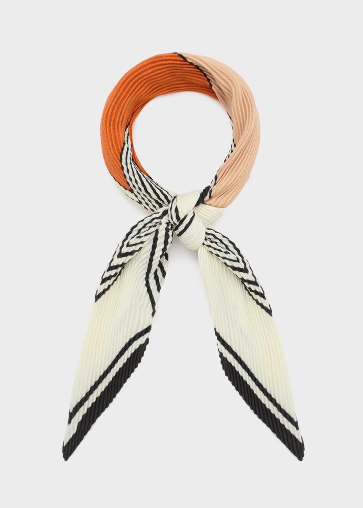Foulard NALI' Geometric Plisse BOSC0168 Bianco/Arancio Donna