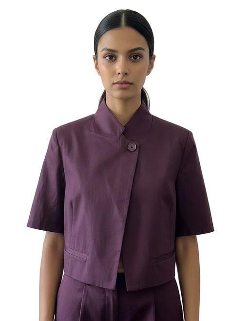 Blazer Cropped Boxy Vicolo TAB1865 Bordò