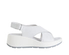 Sandali con zeppa IGI&CO 1163422 in nabuk bianco da donna, cinturino con strappo, suola in gomma, altezza 50 mm