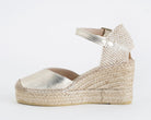 VIDORRETA Espadrillas 0313N nappa metallizzata platino zeppa donna - art. 0313N
