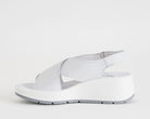 Sandali con zeppa IGI&CO 1163422 in nabuk bianco da donna, cinturino con strappo, suola in gomma, altezza 50 mm