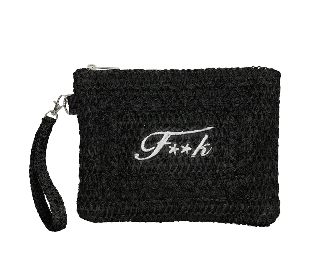 Pochette in rafia F**k FA26-SW0007BK Nero Donna