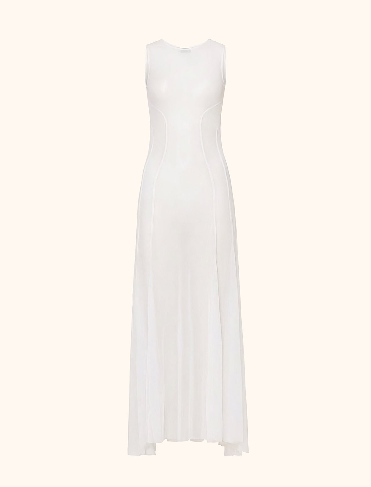 Abito lungo Me Fui SW0720-WH in tulle Bianco Donna