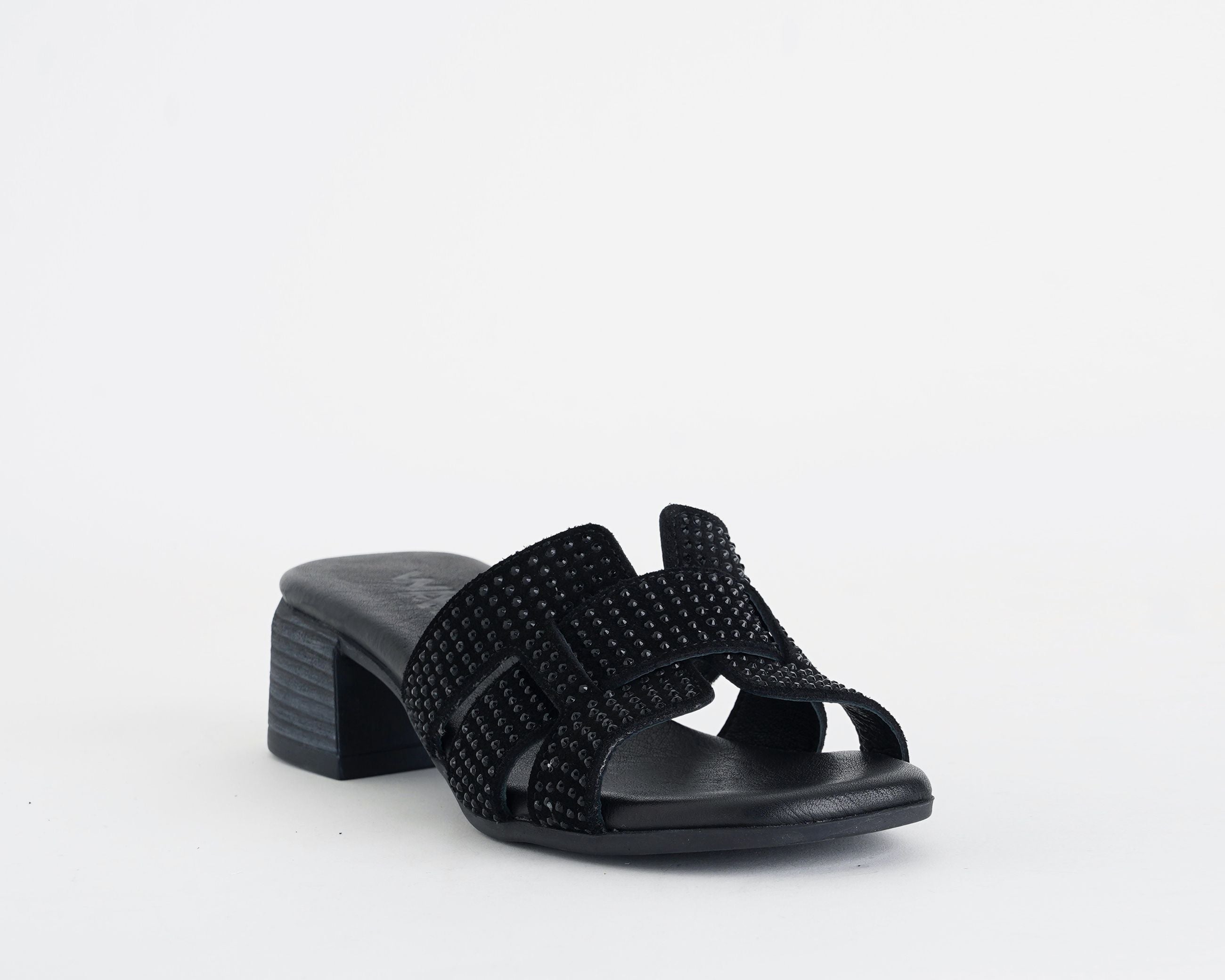 Sandali donna MELLUSO K56075Q Nero in suede con strass 