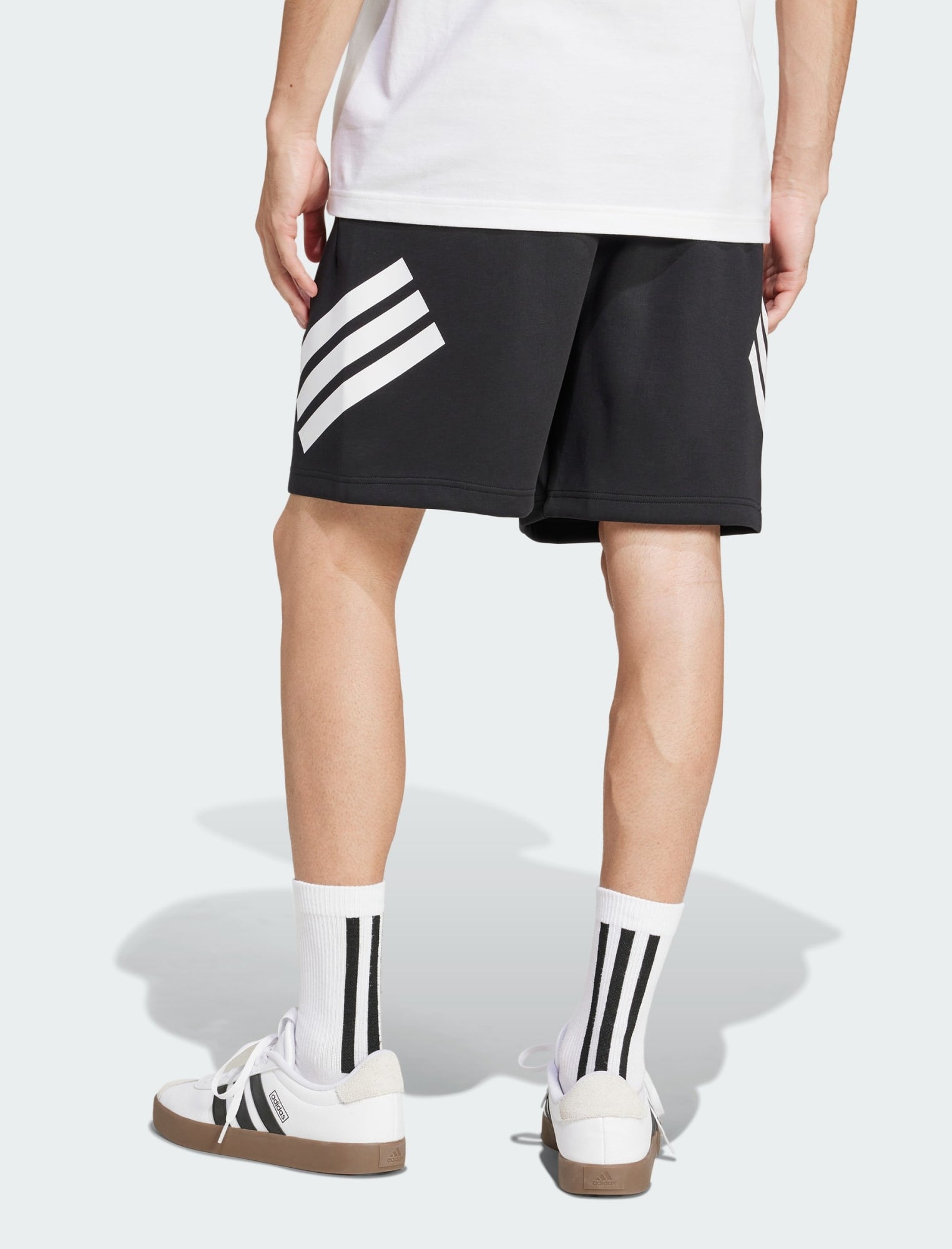 Vista posteriore shorts Adidas Future Icons 3-Stripes JD4884 neri uomo