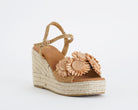 Sandalo donna EXE OM26-2 Taupe in raffia con zeppa in corda 95 mm
