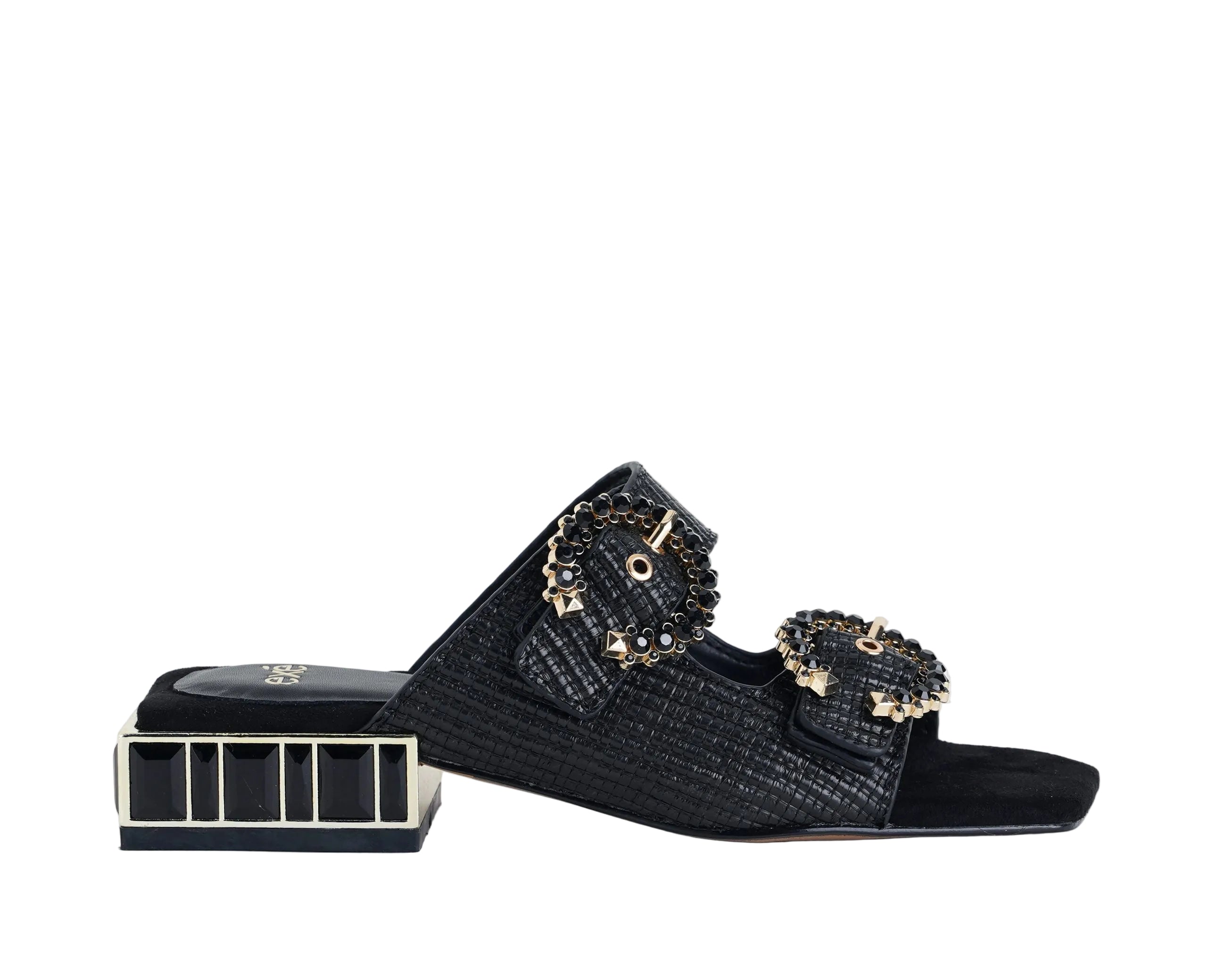 EXÈ Sandalo Summer-871 fibbie strass nero donna - art. SUMMER-871