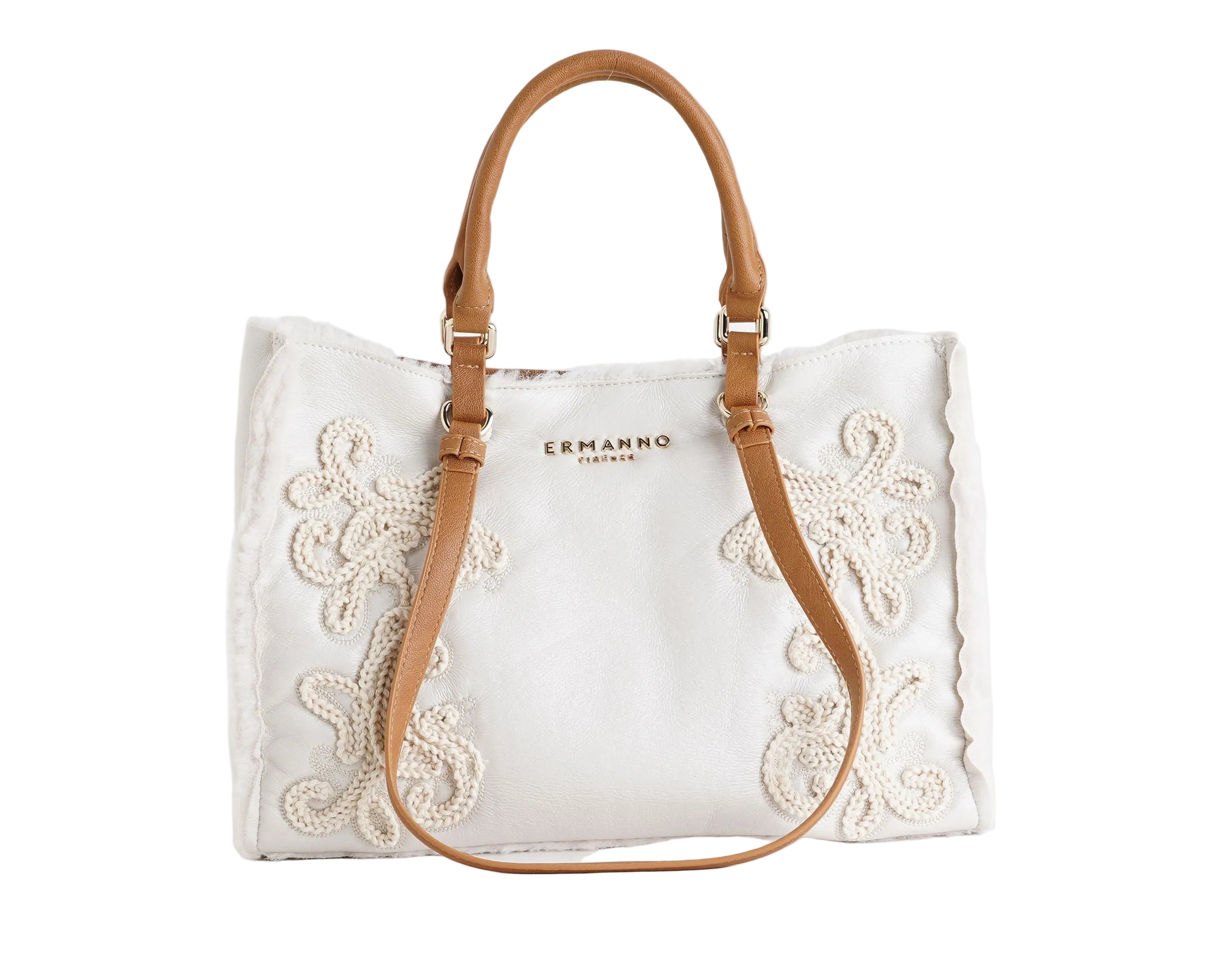 Borsa Tote Small Ermanno Firenze Barbara Shiny 12402249 Cream Donna
