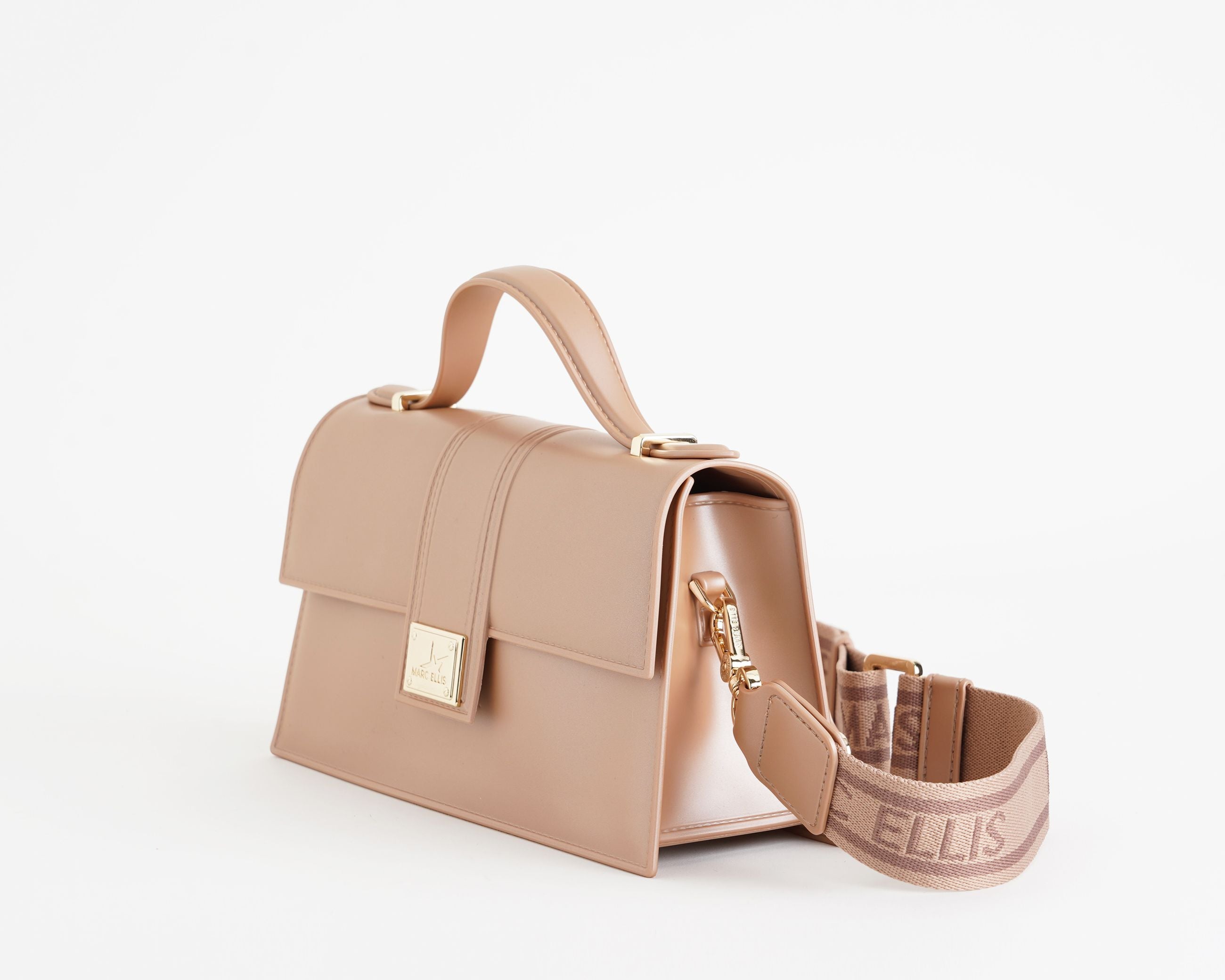 Borsa a mano Marc Ellis Flat Arrow Donna Moka Mousse Light Gold - Vista laterale