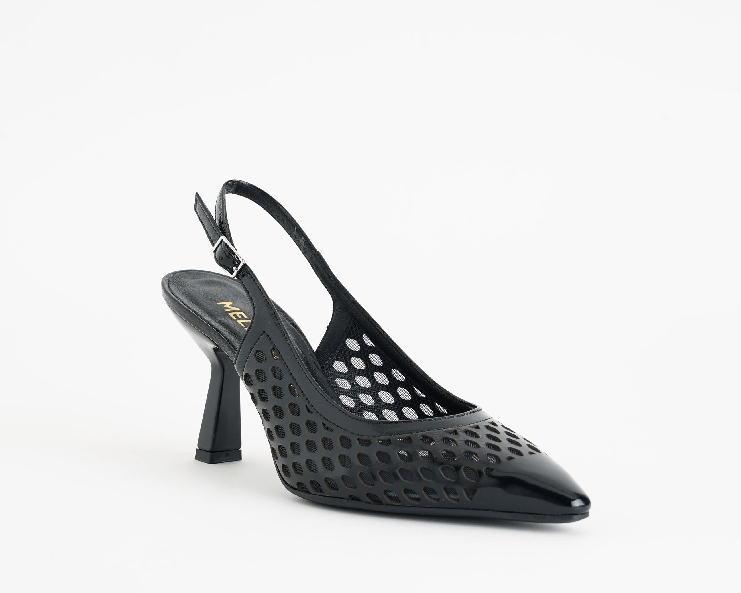 ecolletè Melluso E1857 pelle nera cinturino regolabile tacco 80mm donna 
