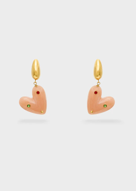 Orecchini Nalì Sof Cuore Con Pietre LNOR0145 Oro/Rosa 