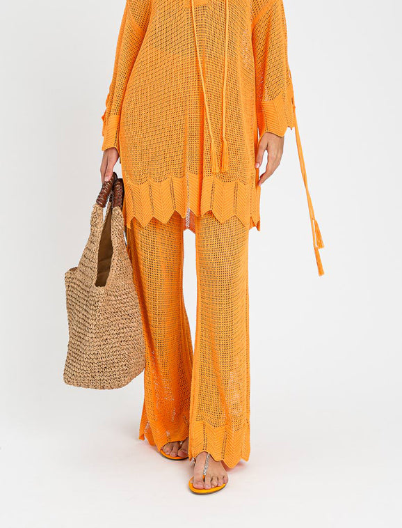 Pantaloni In Maglia Twinset 261LB3FCC Orange Donna