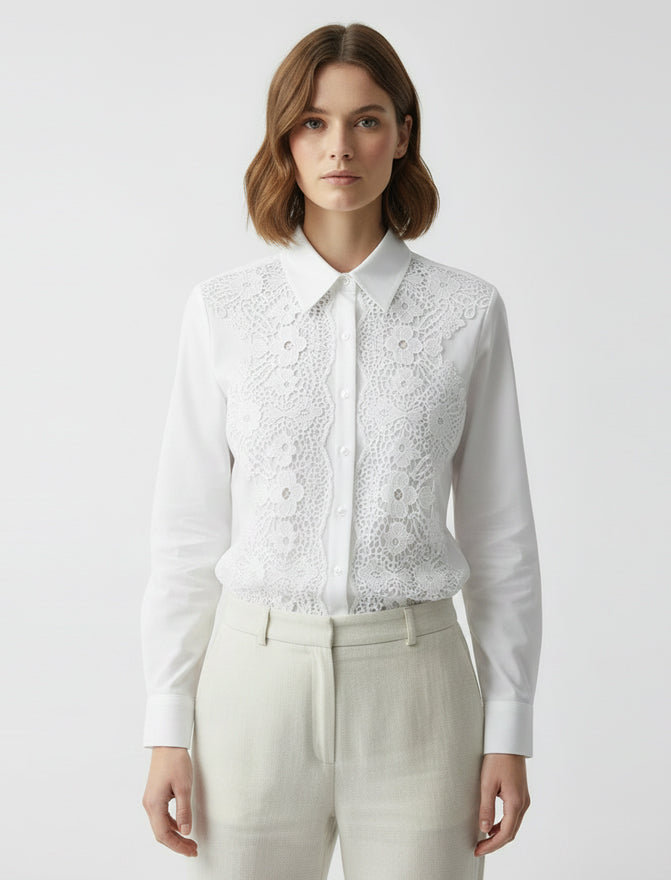 Camicia in pizzo Le Streghe P26LU109 Bianco 