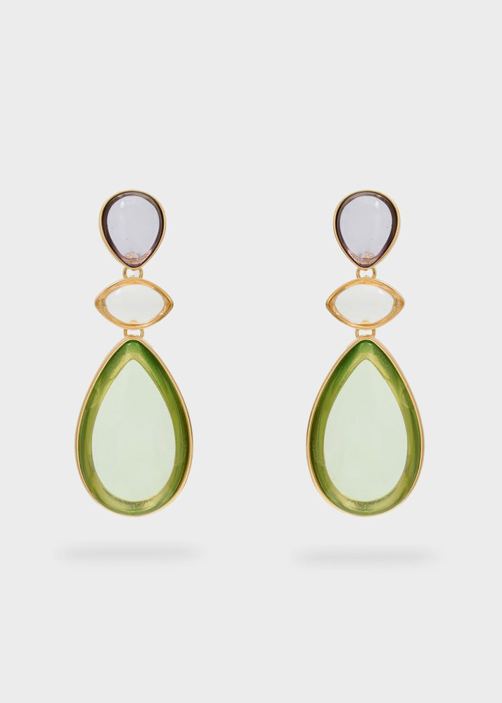 Orecchini pendenti Nalì Jean EMOR1865 Verde/Oro Donna
