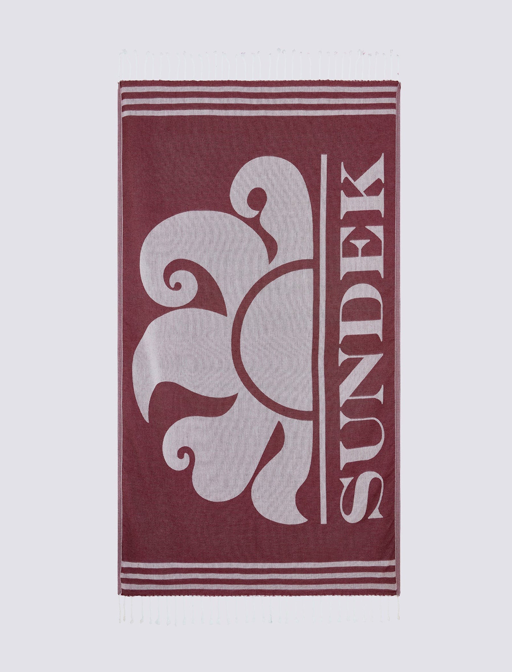 Telo mare Fouta Jacquard con logo Sundek AM401ATC1000 Deep Scarlet