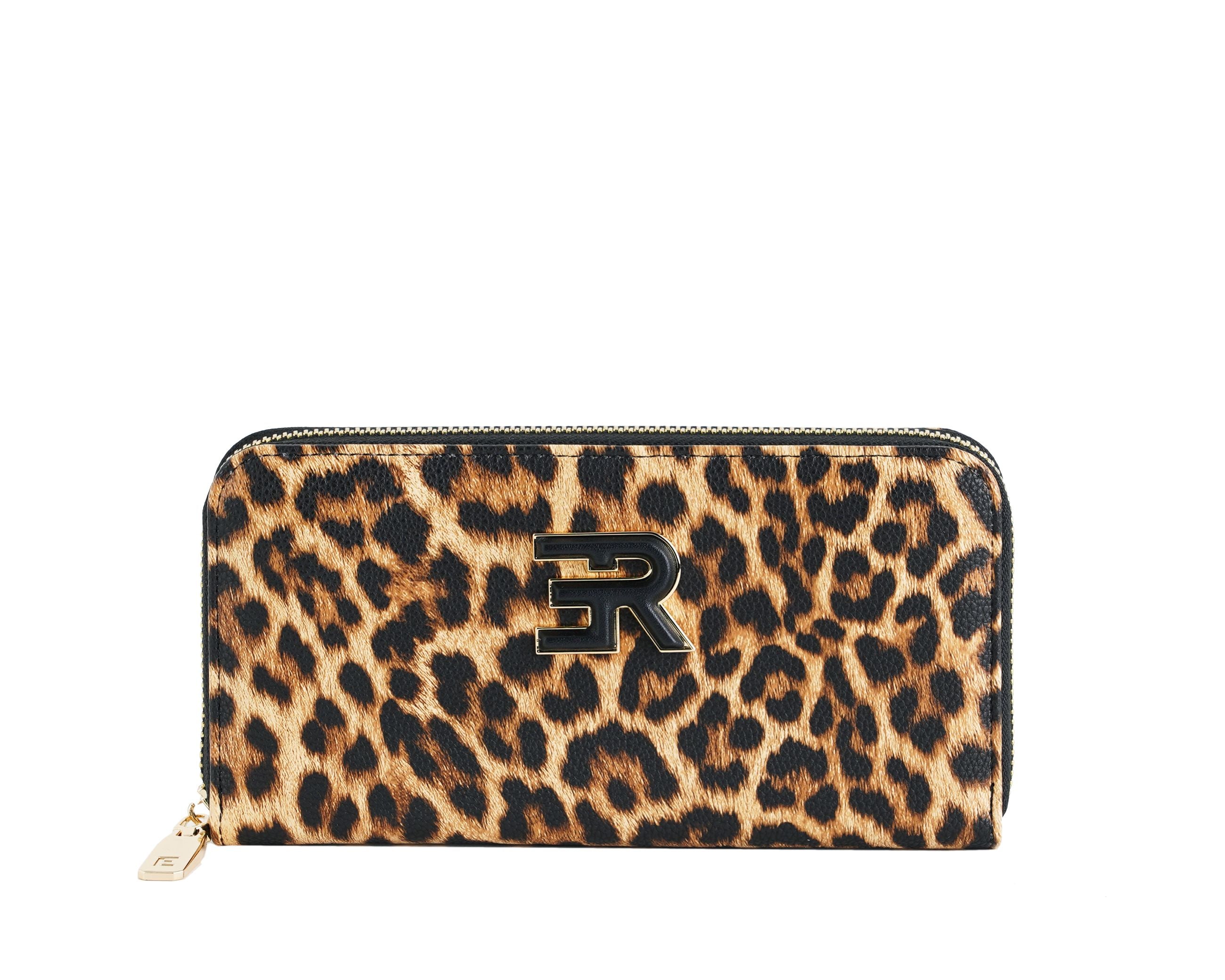 Portafoglio ERMANNO FIRENZE LARGE ZIP WALLET VIRGINIA LEOPARD 12600389 3203 Donna