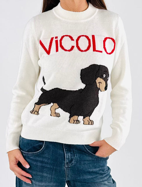 Maglioncino VICOLO con stampa bassotto  77178F Donna